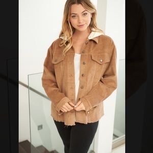 White Birch Corduroy hooded Jacket